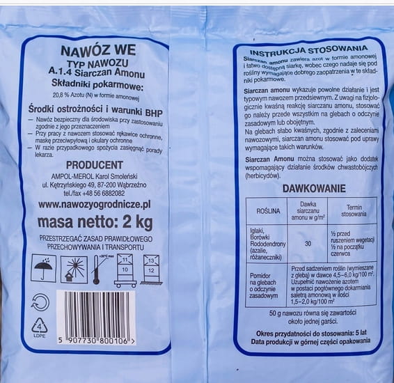 Nawóz siarka, siarczan Ampol-Merol granulat 5 kg