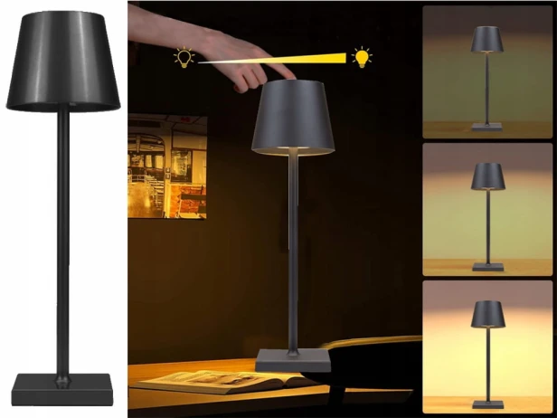 LAMPKA NOCNA STOŁOWA DOTYKOWA LAMPA 3 STOPNIOWA WYSOKA BEZPRZEWODOWA USB