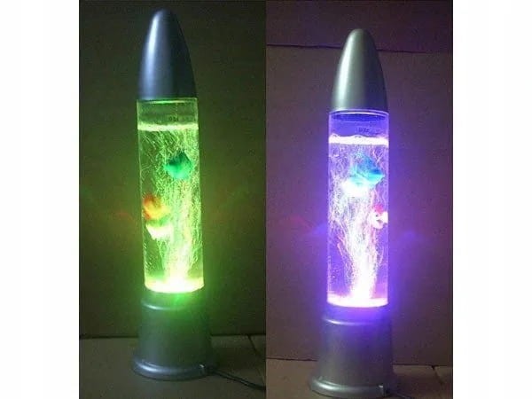 LAMPKA Z RYBKAMI LAMPA LAMPKA NOCNA WODNA NIESAMOWITA EFEKTY 230V 50cm