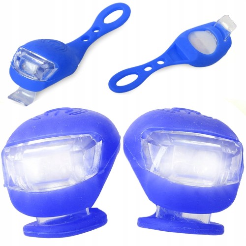 OŚWIETLENIE ROWEROWE LAMPKI 2 LED PRZÓD ROWER 2SZT SILIKONOWE WODOODPORNE