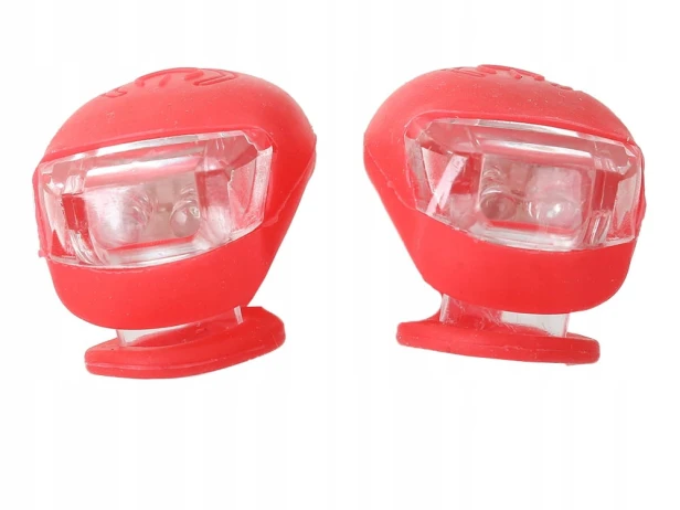 OŚWIETLENIE ROWEROWE LAMPKI 2 LED PRZÓD ROWER 2SZT SILIKONOWE WODOODPORNE