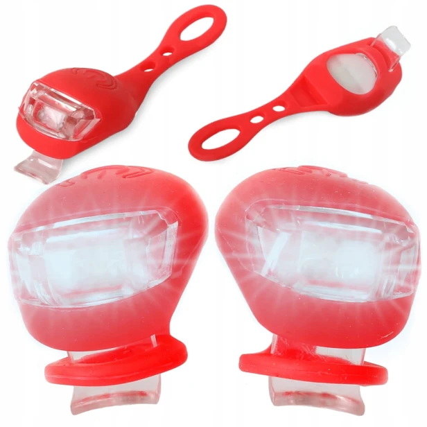 OŚWIETLENIE ROWEROWE LAMPKI 2 LED PRZÓD ROWER 2SZT SILIKONOWE WODOODPORNE