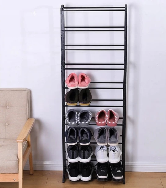 Szafka na buty Verk Group 52 x 140 x 25 cm czarny