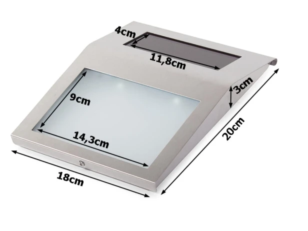 PODŚWIETLANY NUMER DOMU LAMPA SOLARNA METALOWA 2 LED CZUJNIK ZMIERZCHU