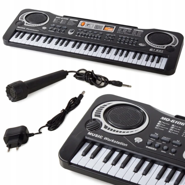 Organy elektroniczne dla dzieci keyboard z mikrofonem prezent na urodziny