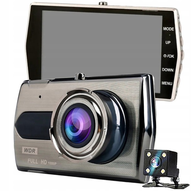 KAMERA SAMOCHODOWA FULL HD Z WYŚWIETLACZEM LCD COFANIA WIDEOREJESTRATOR
