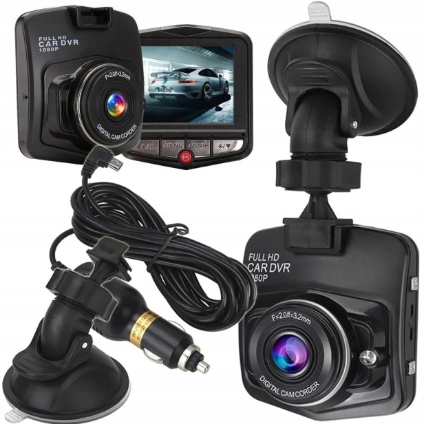 KAMERA SAMOCHODOWA FULL HD Z WYŚWIETLACZEM LCD WIDEOREJESTRATOR JAZDY