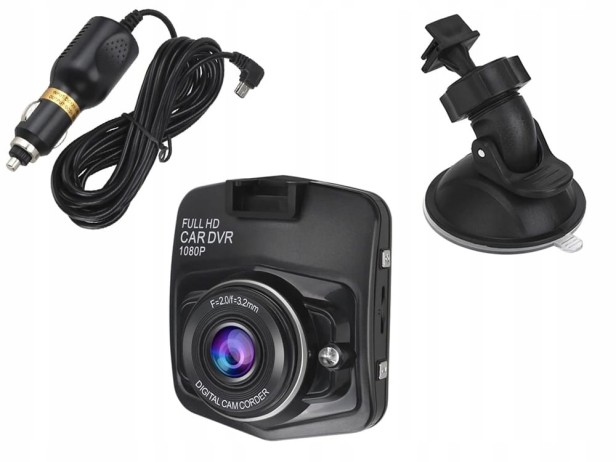 KAMERA SAMOCHODOWA FULL HD Z WYŚWIETLACZEM LCD WIDEOREJESTRATOR JAZDY