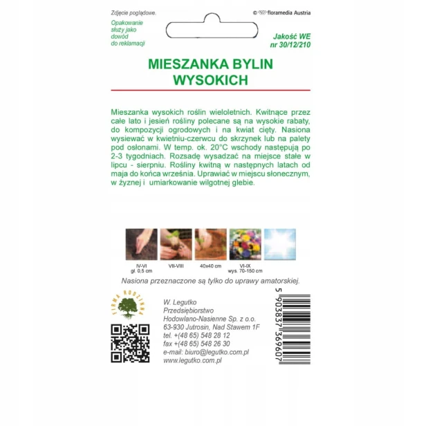 Mieszanka bylin wysokich 1g - Nasiona - W. Legutko