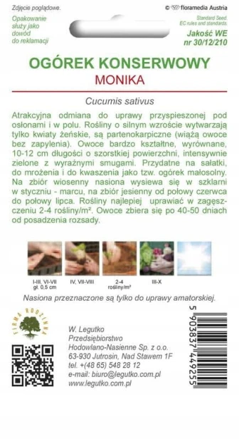 Nasiona W.Legutko ogórek konserwowy Monika 1 g