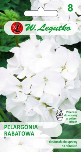 PELARGONIA rabatowa GAMA biała nasiona