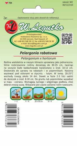 PELARGONIA rabatowa GAMA biała nasiona