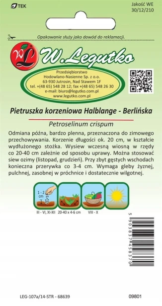 Pietruszka Berlińska Halblange nasiona 5 g