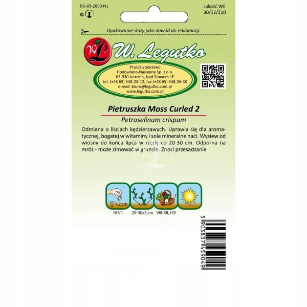 PIETRUSZKA naciowa MOSS CURLED 2 liście kędzierzawe - nasiona 5g W. Legutko
