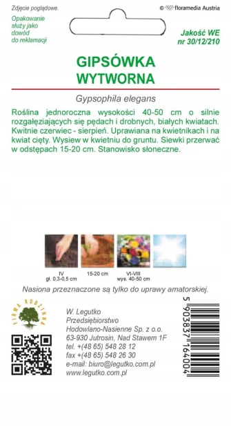 Nasiona mieszanka roślin gipsówka wytworna 1 g