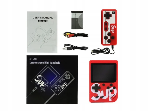 MINI KONSOLA PRZENOŚNA RETRO GRA 400 GIER 3.0 TV GAME BOX GIERKI PILOT PAD