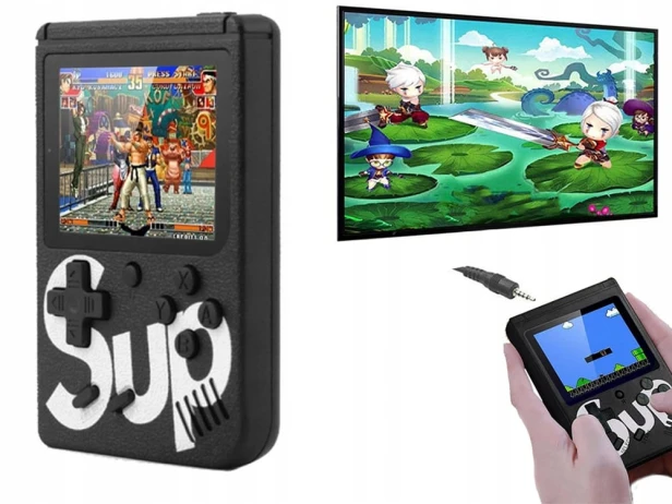 MINI KONSOLA PRZENOŚNA RETRO GRA 400 GIER 3.0 TV GAME BOX GIERKI PILOT PAD