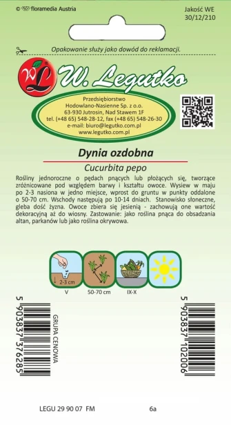 Nasiona dynia zwyczajna ozdobna mieszanka drobnoowocowa 3g Legutko