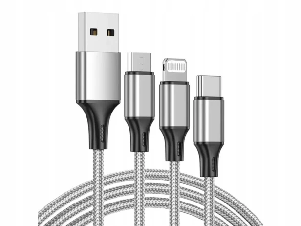 Zestaw kabli USB - USB typ C / microUSB / Lightning Verk Group