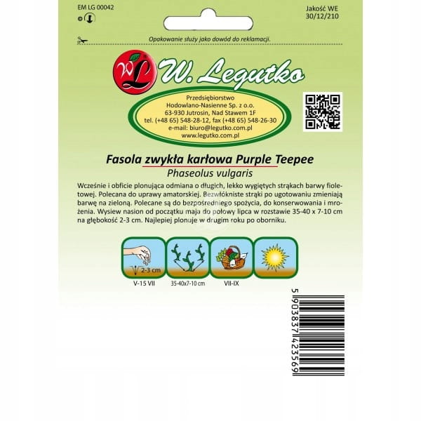 Fasola purple teepee nasiona 40 g