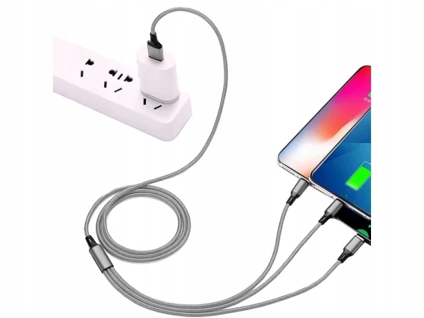 Zestaw kabli USB - USB typ C / microUSB / Lightning Verk Group