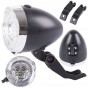 OŚWIETLENIE ROWEROWE PRZEDNIE LAMPKA NA ROWER 3 LED BATERIE RETRO CHROM