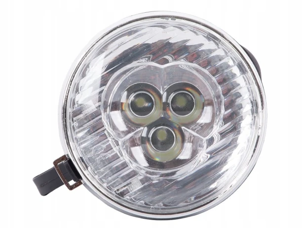 OŚWIETLENIE ROWEROWE PRZEDNIE LAMPKA NA ROWER 3 LED BATERIE RETRO CHROM