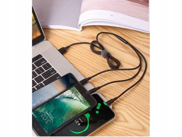 Zestaw kabli USB - USB typ C / microUSB / Lightning Verk Group