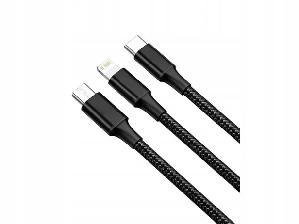 Zestaw kabli USB - USB typ C / microUSB / Lightning Verk Group