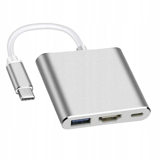 PRZEJŚCIÓWKA ADAPTER 3W1 HUB USB-C USB 3.0 HDMI 4K
