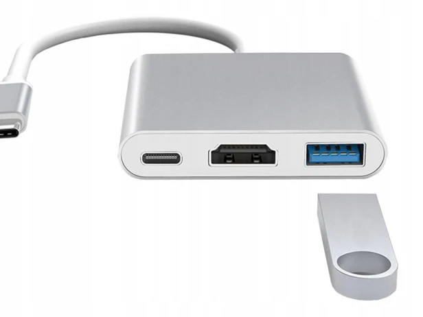 PRZEJŚCIÓWKA ADAPTER 3W1 HUB USB-C USB 3.0 HDMI 4K
