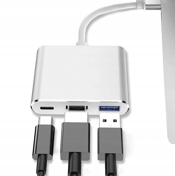 PRZEJŚCIÓWKA ADAPTER 3W1 HUB USB-C USB 3.0 HDMI 4K