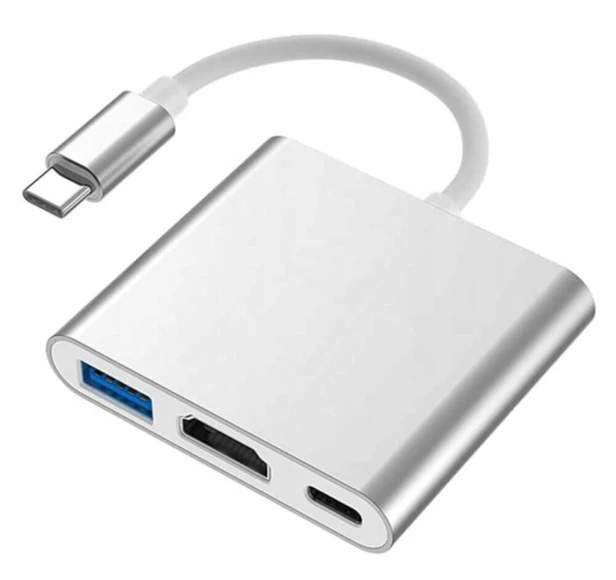 PRZEJŚCIÓWKA ADAPTER 3W1 HUB USB-C USB 3.0 HDMI 4K