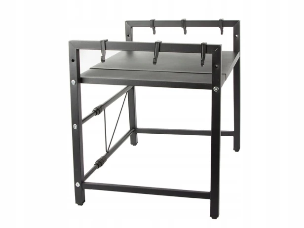 Półka na mikrofalówkę Verk Group regulowana czarna metalowa 62x36 cm