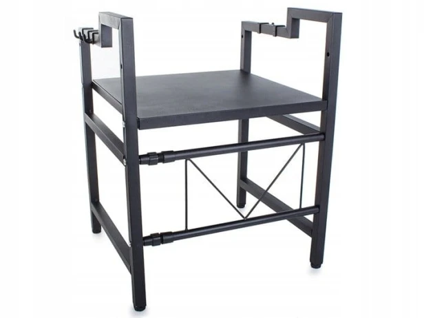 Półka na mikrofalówkę Verk Group regulowana czarna metalowa 62x36 cm