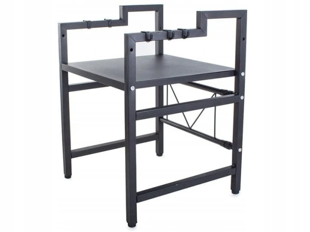 Półka na mikrofalówkę Verk Group regulowana czarna metalowa 62x36 cm