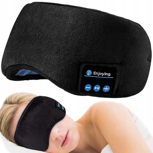 Opaska na oczy Verk Group z Bluetooth czarna poliester