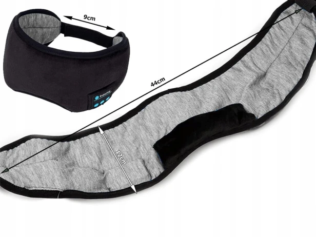 Opaska na oczy Verk Group z Bluetooth czarna poliester