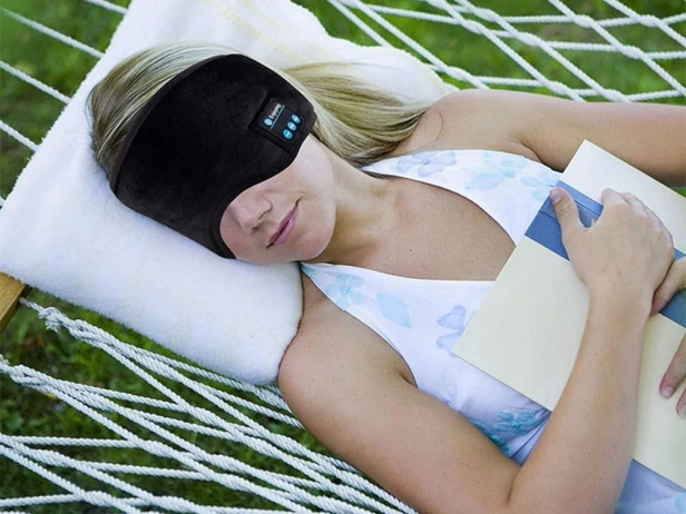 Opaska na oczy Verk Group z Bluetooth czarna poliester