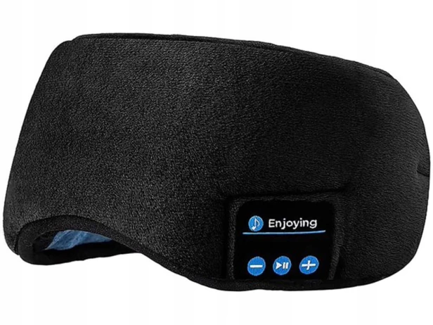 Opaska na oczy Verk Group z Bluetooth czarna poliester