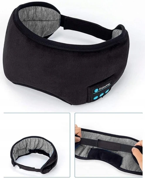 Opaska na oczy Verk Group z Bluetooth czarna poliester
