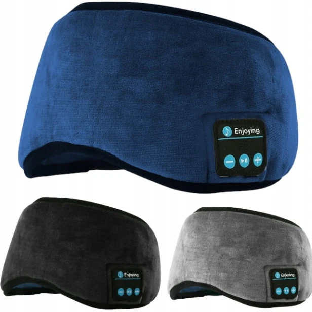 Opaska na oczy Verk Group z Bluetooth czarna poliester