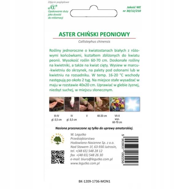 Nasiona astry chiński peoniowy 1 g