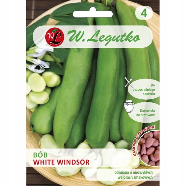 Bób ogrodowy W. Legutko Biały Windsor nasiona 50 g