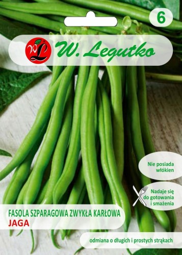 FASOLA SZPARAGOWA karłowa zielona JAGA 40g nasion W. Legutko