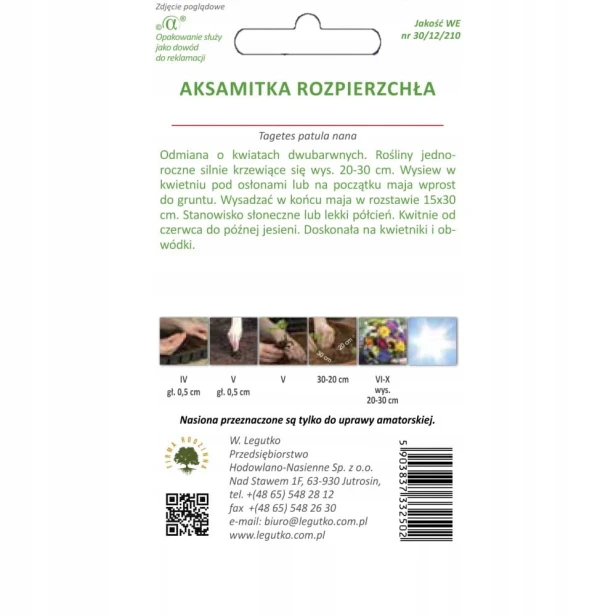Nasiona aksamitki Queen Sophia 1,5 g