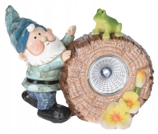 Lampa solarna krasnal ogrodowy figurka ozdobna dekoracja 10x14 cm