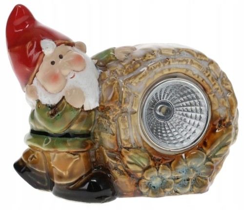 Lampa solarna krasnal ogrodowy figurka skrzat ozdobny dekoracja 10x8 cm