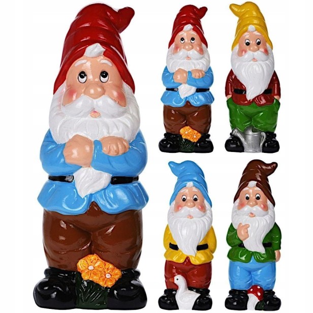 Krasnal ogrodowy KOLOROWY ozdoba figurka 30 cm