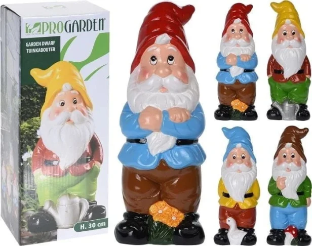 Krasnal ogrodowy KOLOROWY ozdoba figurka 30 cm
